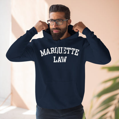 Marquette Law Arch Logo Three-Panel Fleece Hoodie