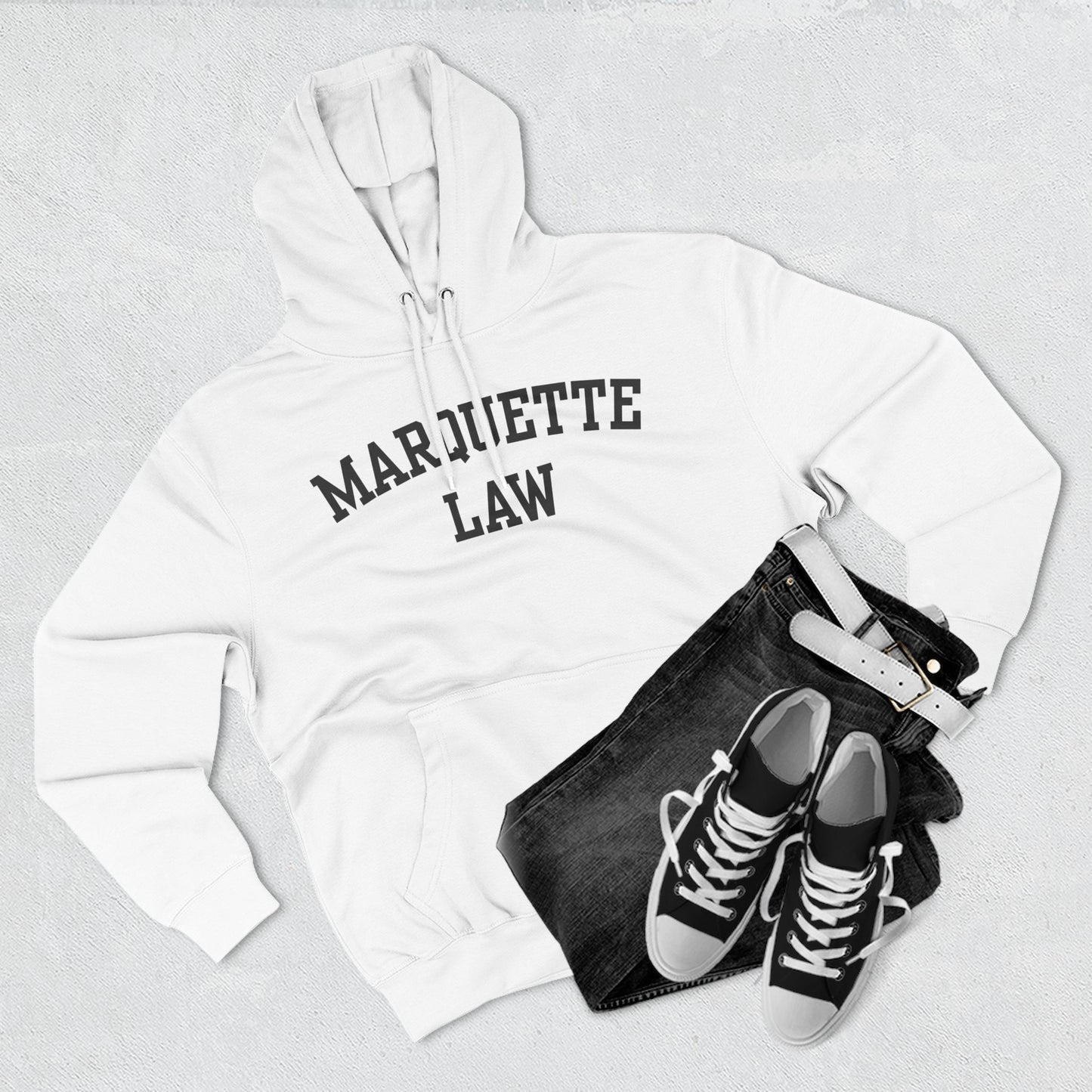 Marquette Law Arch Logo Three-Panel Fleece Hoodie