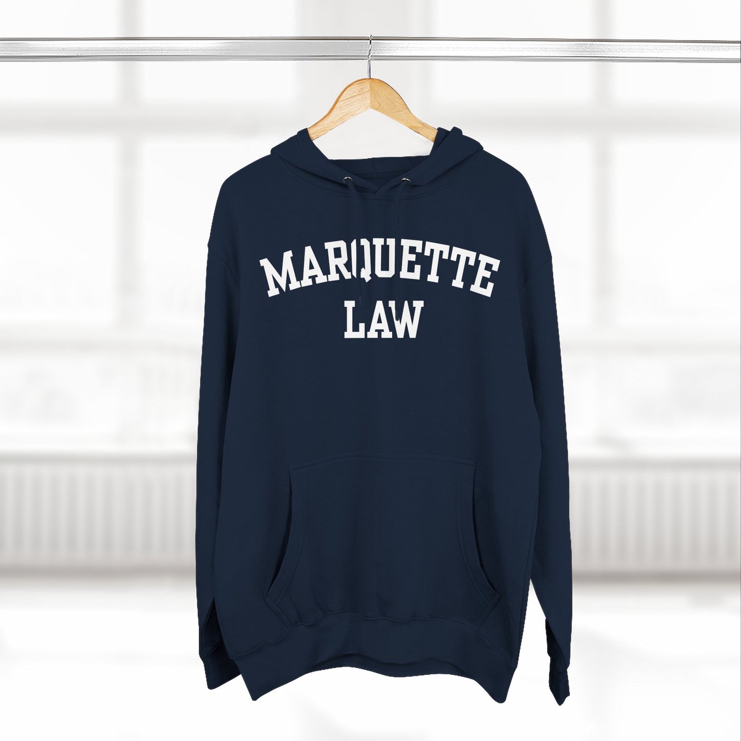 Marquette Law Arch Logo Three-Panel Fleece Hoodie