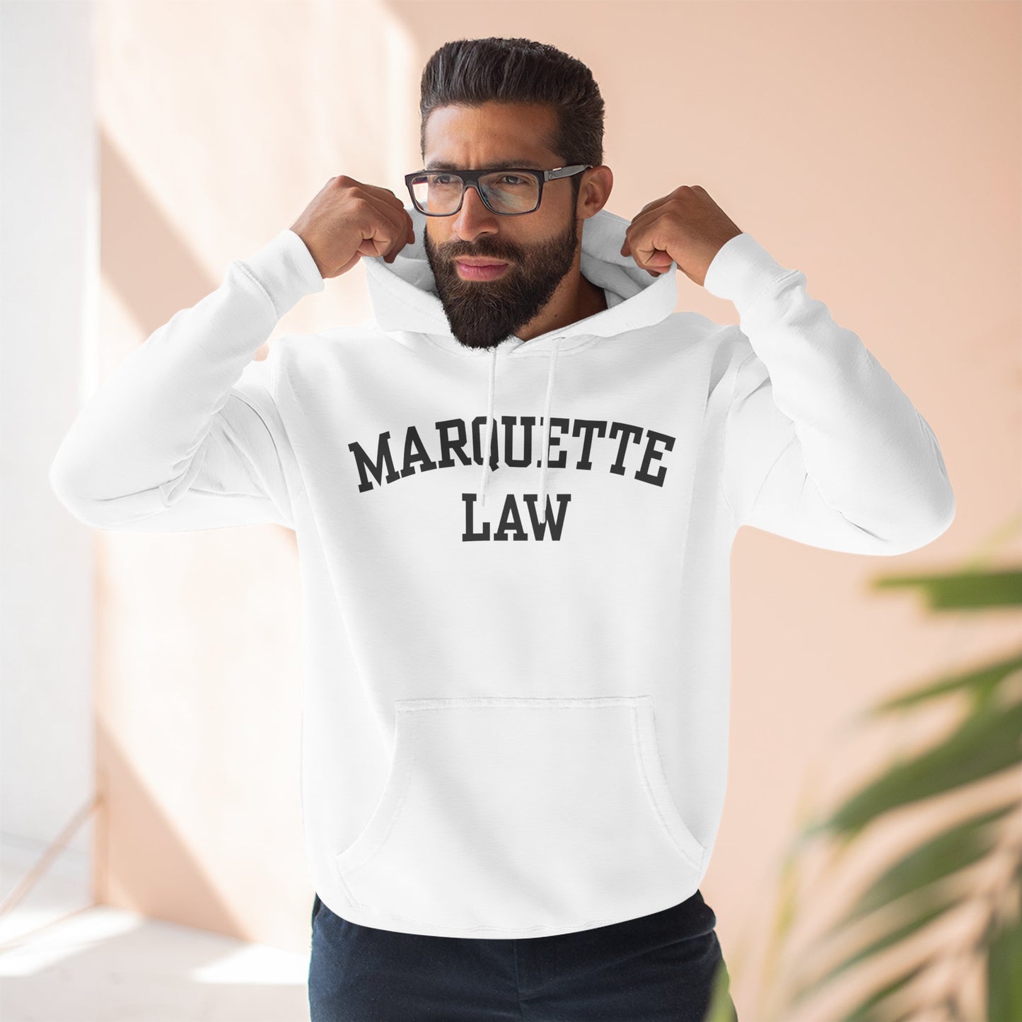 Marquette Law Arch Logo Three-Panel Fleece Hoodie