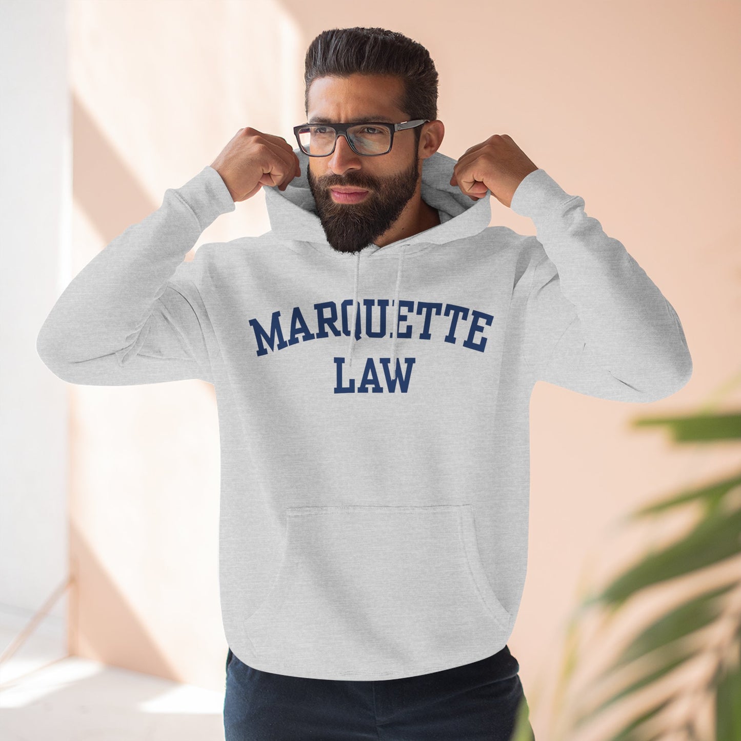 Marquette Law Arch Logo Three-Panel Fleece Hoodie
