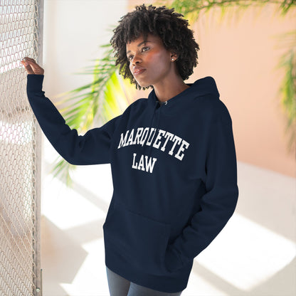 Marquette Law Arch Logo Three-Panel Fleece Hoodie