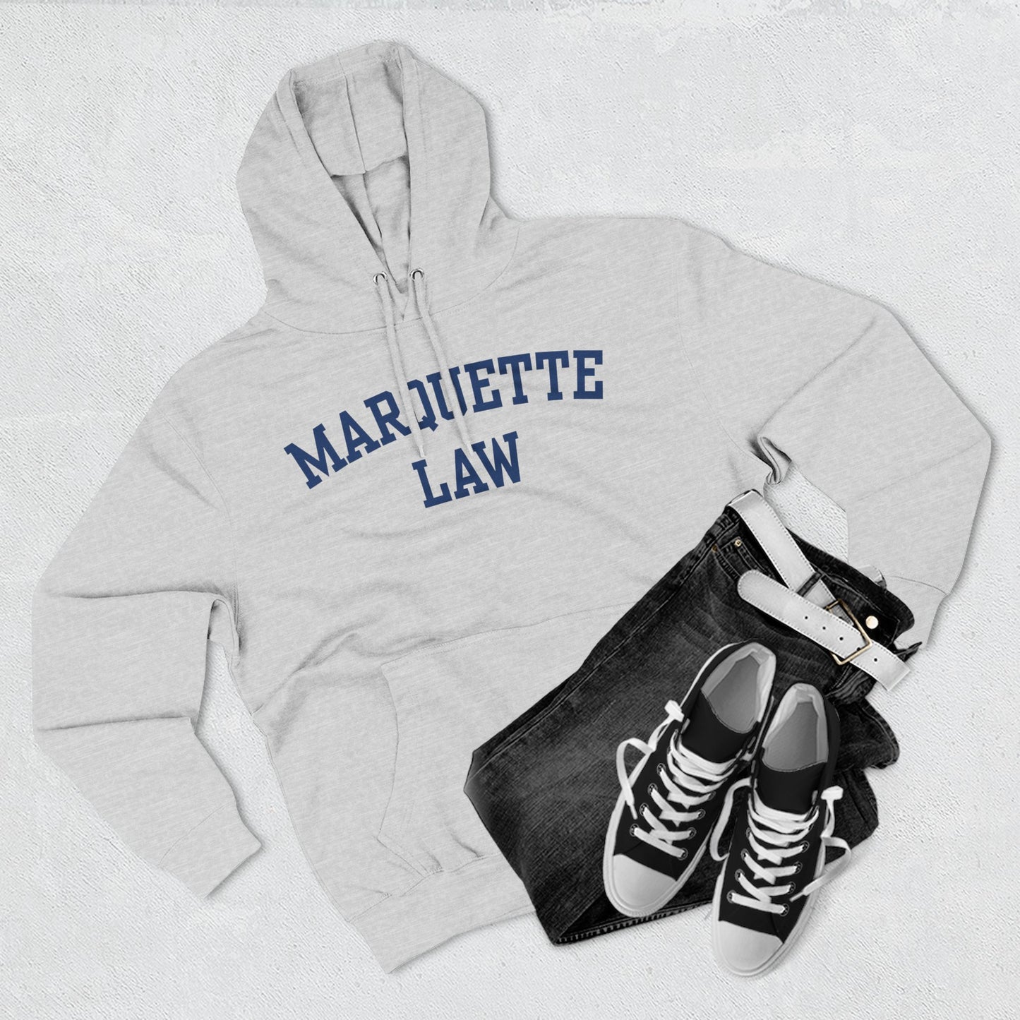 Marquette Law Arch Logo Three-Panel Fleece Hoodie
