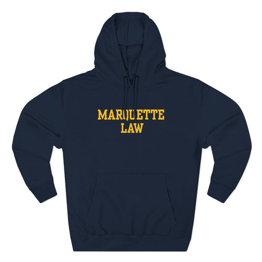 Marquette Law Gold Logo Three-Panel Fleece Hoodie