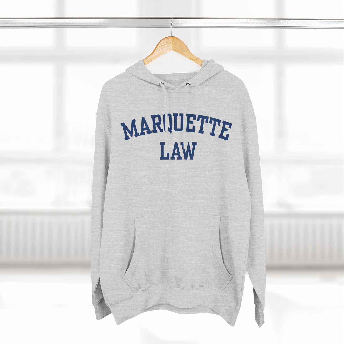Marquette Law Arch Logo Three-Panel Fleece Hoodie