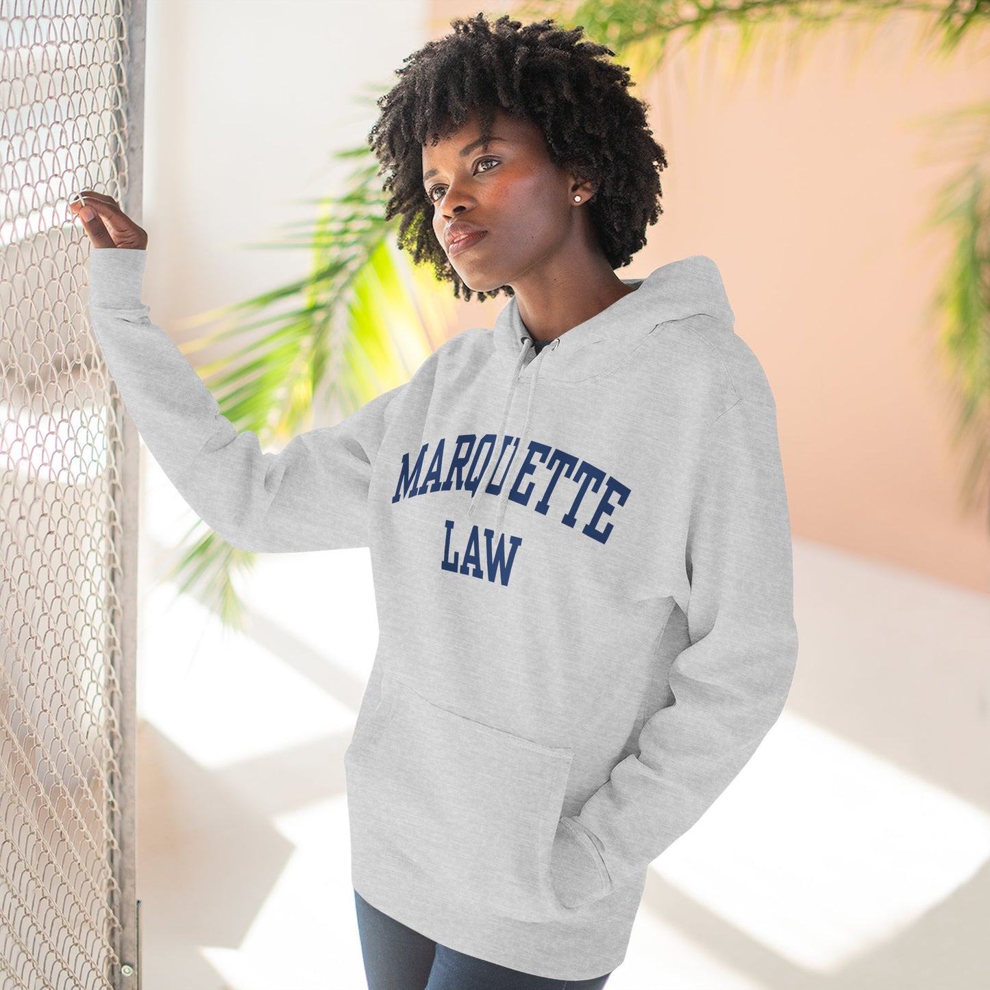 Marquette Law Arch Logo Three-Panel Fleece Hoodie